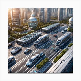 Futuristic Cityscape Canvas Print