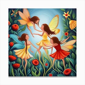 Playful Fairies Canvas Print