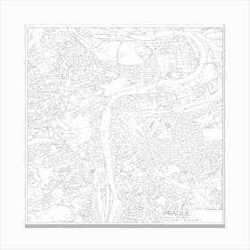 Prague Czech Republic city map black on white blueprint design Lienzo