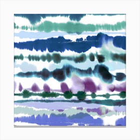 Soft Mediterranean Watercolor Lines Blue Canvas Print