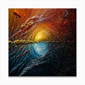 Colliding Worlds - Space explosion Canvas Print