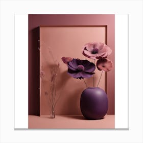 Purple Flowers In A Vase Canvas Print