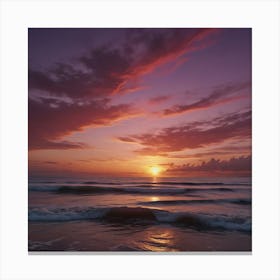 Sunset On The Beach 6 Canvas Print