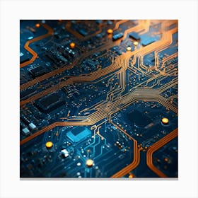 Close Up Of Electronic Circuit Board 4 Canvas Print