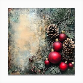 Vintage Holiday Mixed Media 4 Canvas Print