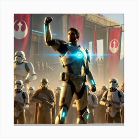 A Sci Fi Scene Depicting Ryn Talvek Unyielding Loyalty Canvas Print