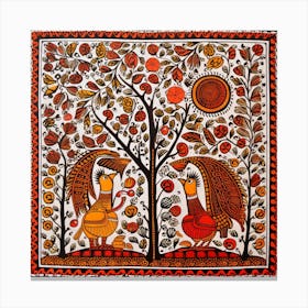 Traditional Indian Painting Madhubani Painting Indian Traditional Style Canvas Print