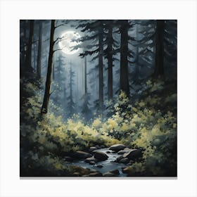 Full Moon In The Forest  Canvas Print