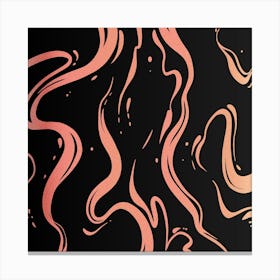 Liquid Black And Peach Marble Canvas Print