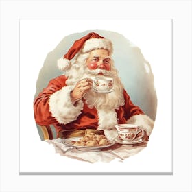 Santa Claus Drinking Tea 2 Canvas Print