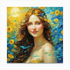 Sunflower Girl bhhh Canvas Print