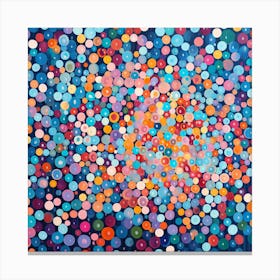 Dots On A Blue Background Canvas Print