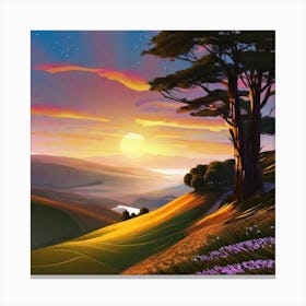 Sunset In The Hills Canvas Print