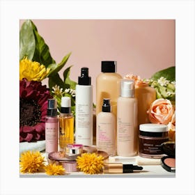 A Photo Of A Variety Of Beauty Products Canvas Print