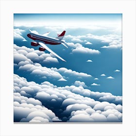 Airplane In The Sky Canvas Print