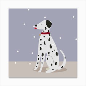 Winter Dalmatian Puppy Dog Canvas Print