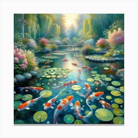 Koi Fish Pond 2 Canvas Print