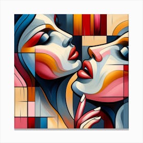 Kissing Women Canvas Print