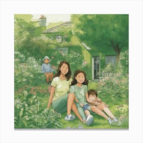 Children In The Garden Canvas Print