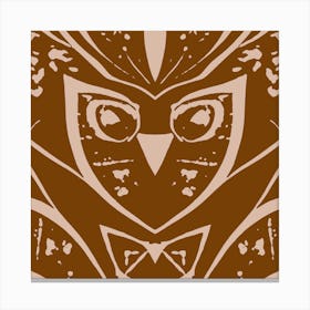 Abstract Owl Two Tone Rich Latte Canvas Print