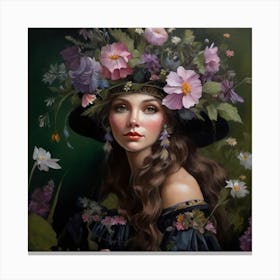 Girl In A Hat Canvas Print