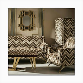 Chevron Living Room Canvas Print