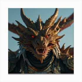 A Dragon's Close-Up Canvas Print