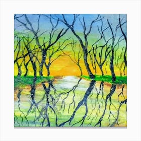 Aesthetic Sunset Landscape Canvas Print