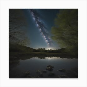 Milky Over A Lake Canvas Print