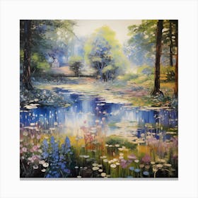 Brushstroke Textures: Monet's Secluded Oasis Canvas Print