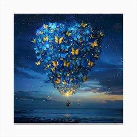 Blue Butterflies In The Sky Canvas Print