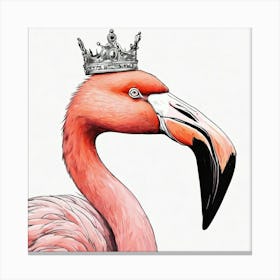 Flamingo With Crown 1 Canvas Print
