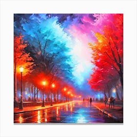 Night In The Park Canvas Print