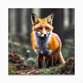 Red Fox In The Forest Canvas Print