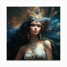 Woman peacock Canvas Print