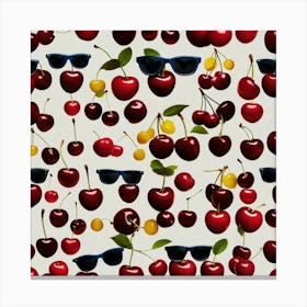 cherries, sunglasses and fruit Canvas Print