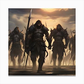 Group Of Warriors Canvas Print