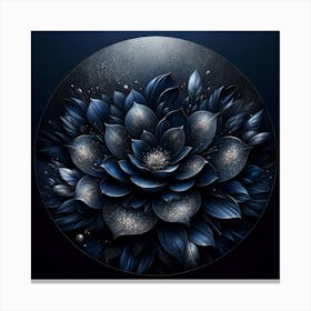 Dark Blue Flower Canvas Print