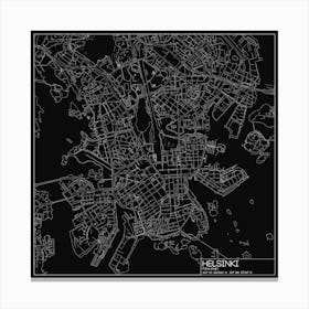 Helsinki Finland city map white on black blueprint design Stampe su tela