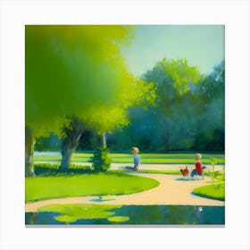 Children In The Park 1 Canvas Print