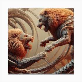 Sci-Fi Lions Canvas Print