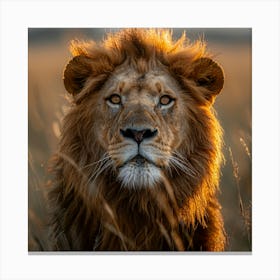 Lion In The Grass 2 Canvas Print