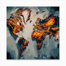 Abstract World Map 11 Canvas Print