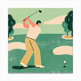 Golfer Hitting A Golf Ball 1 Stampe su tela