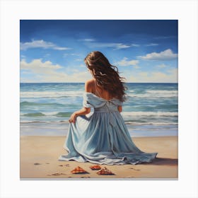 Girl On The Beach Canvas Print