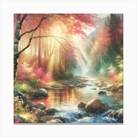 Sunrise In The Forest Canvas Print