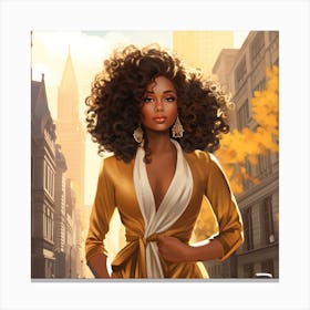 Afro Chick 1 Canvas Print