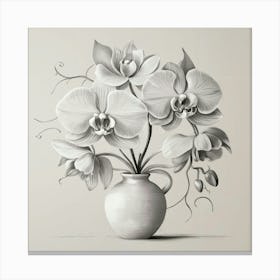 Orchids In A Vase Wall Art Print Canvas Print
