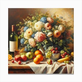 Fruit And Wine Canvas Print