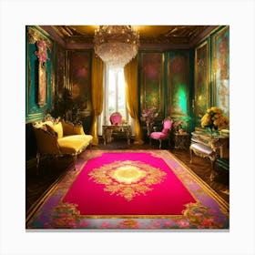 Futuristic Beautiful French Mansion Interior Glamo (28) Canvas Print